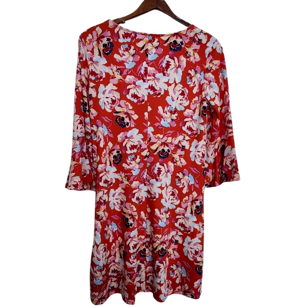 The Pioneer Woman Floral Bell Sleeve Dress Womens Medium Red Pink Cottagecore